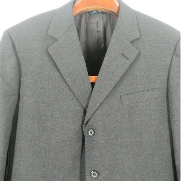 Brooks Brothers Brooksease Blazer Gray Wool Three Button Mens 45R - Picture 3 of 9
